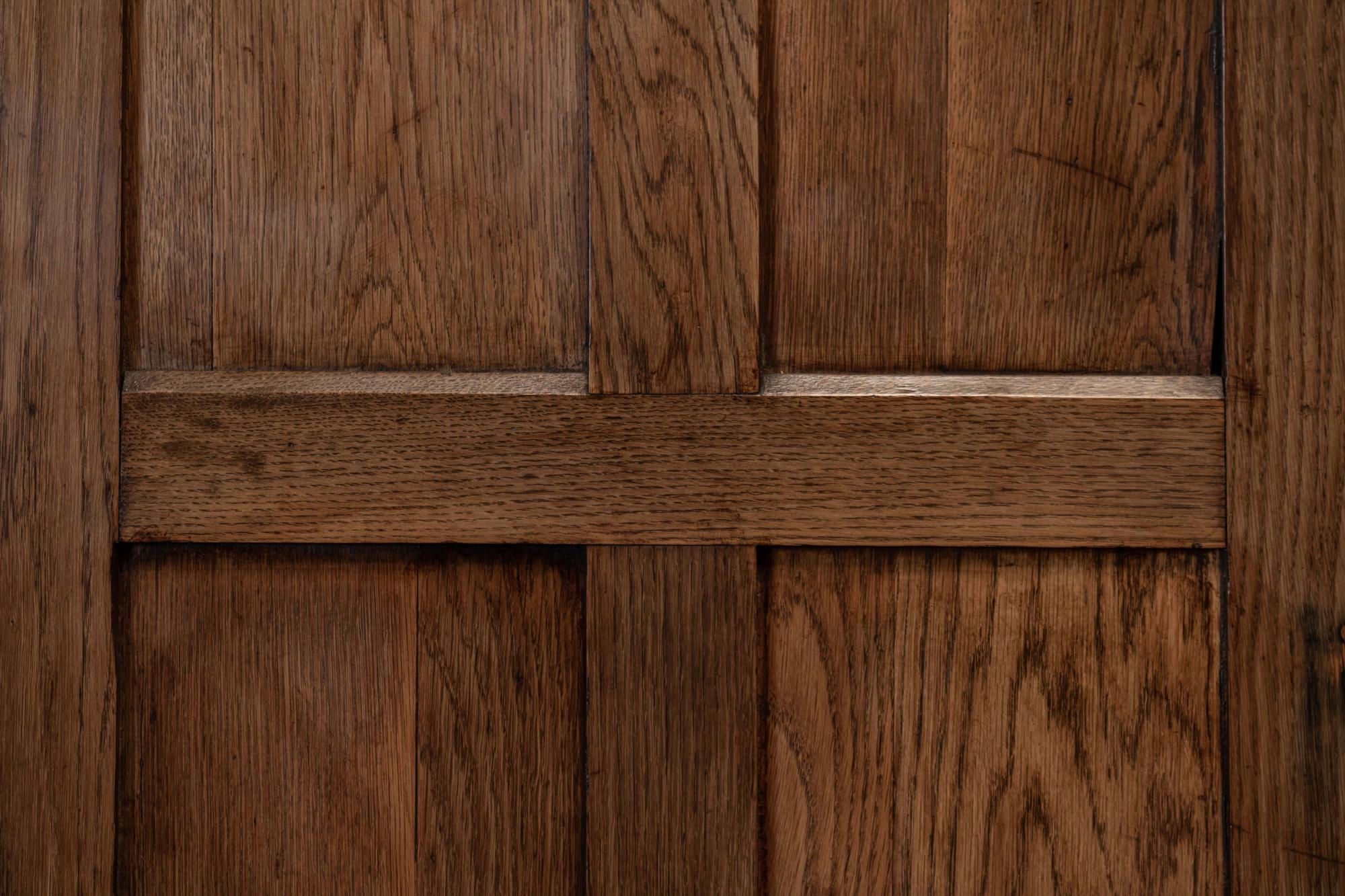 19thC English Oak Panelled Cupboard 2