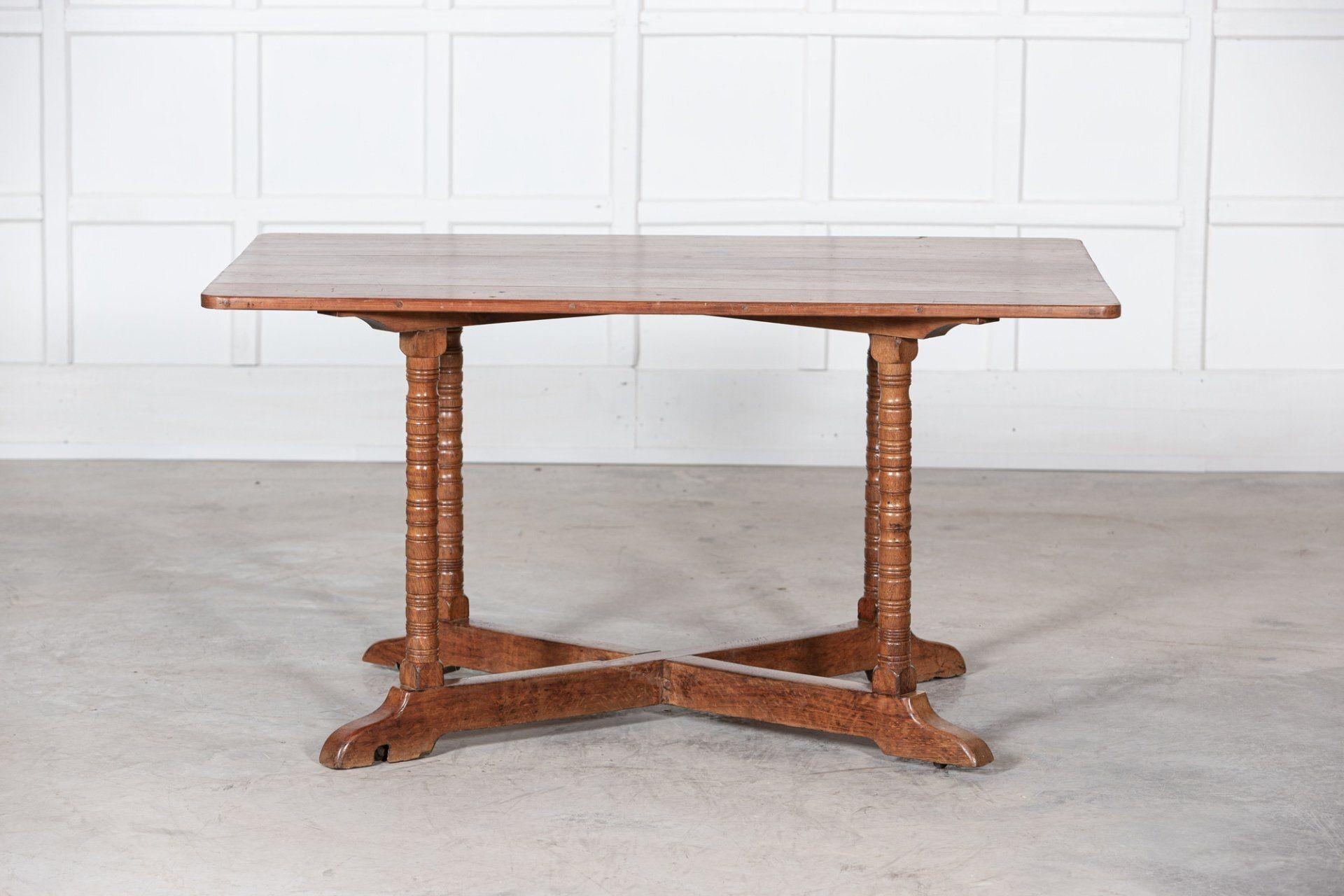 19thC English Oak & Pine Top Centre Table For Sale 3