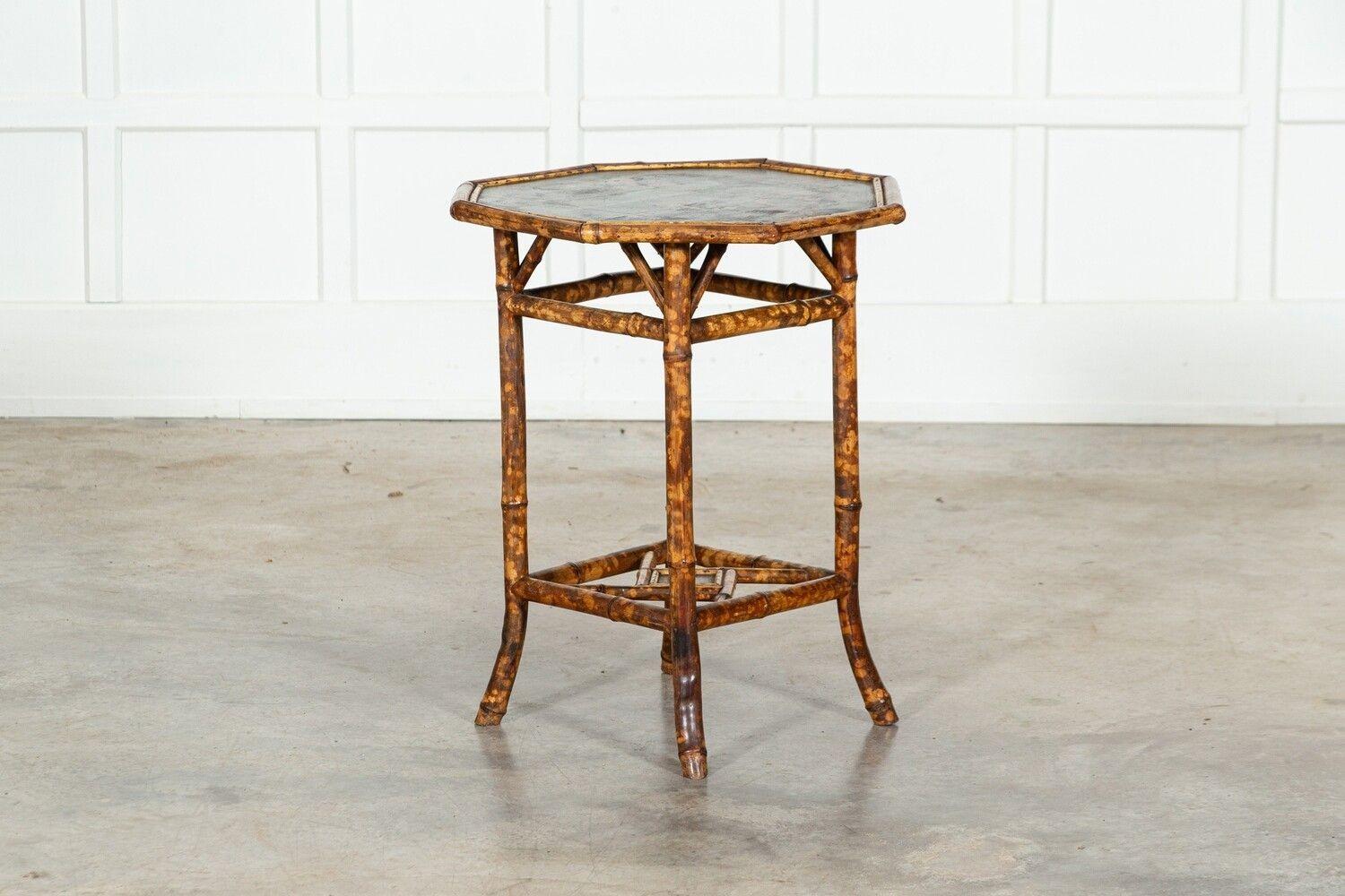19thC English Octagonal Bamboo Table For Sale 6
