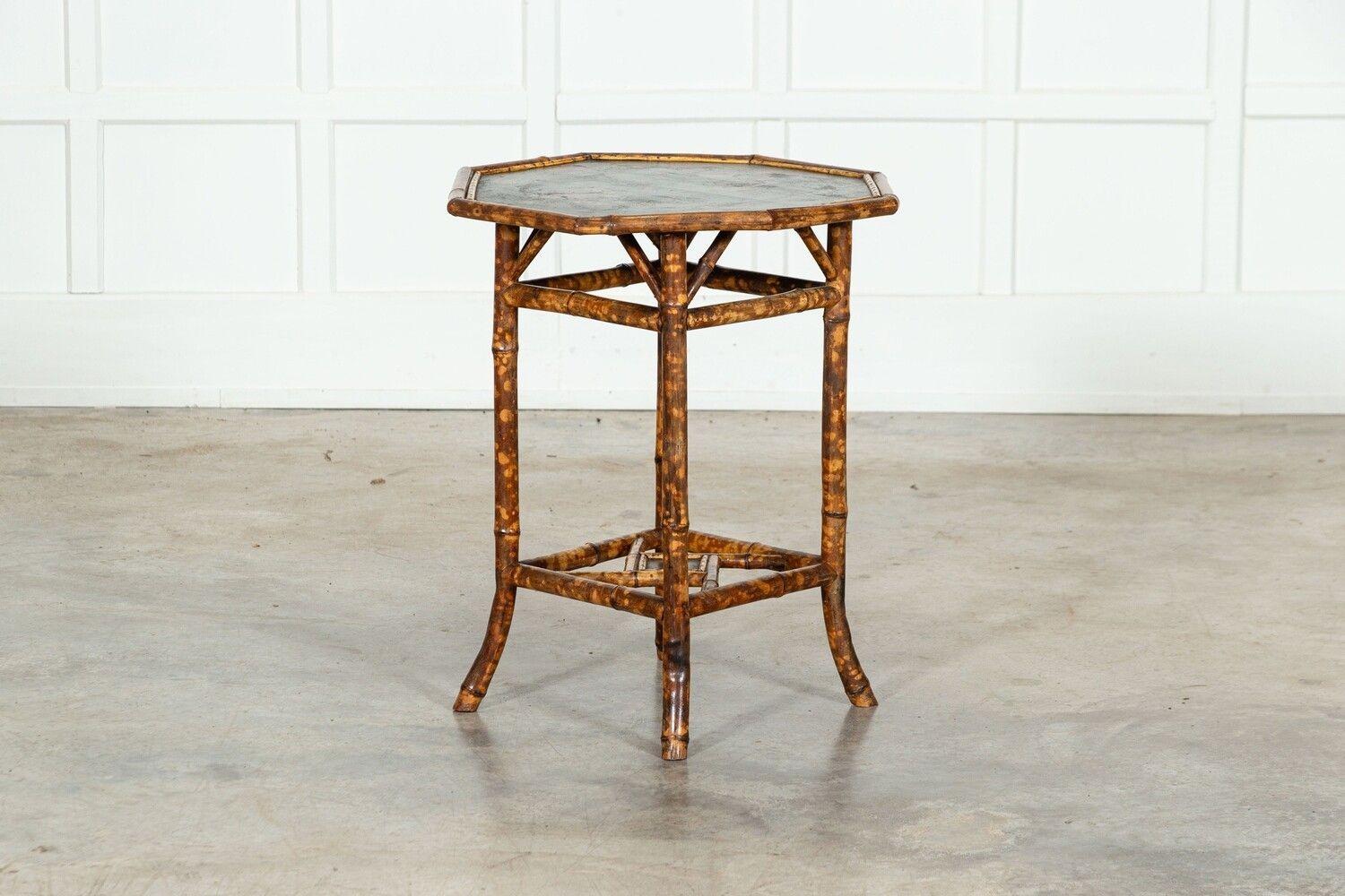 19thC English Octagonal Bamboo Table For Sale 7
