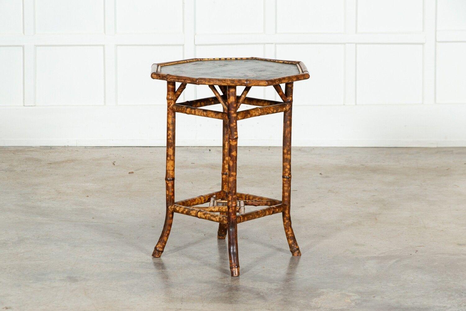 19thC English Octagonal Bamboo Table For Sale 9