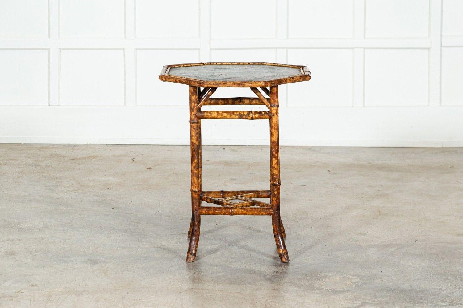 19thC English Octagonal Bamboo Table For Sale 2