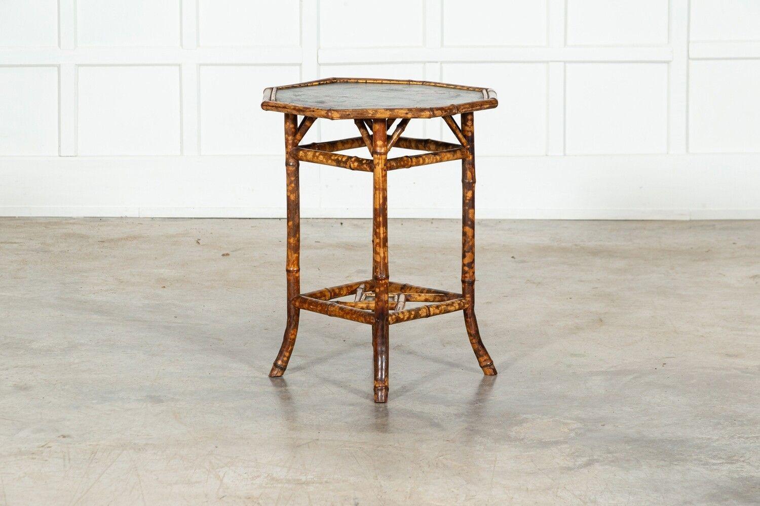 19thC English Octagonal Bamboo Table For Sale 4