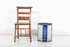 Pantalla de linterna inglesa de gran tamaño de vidrio grabado del siglo XIX