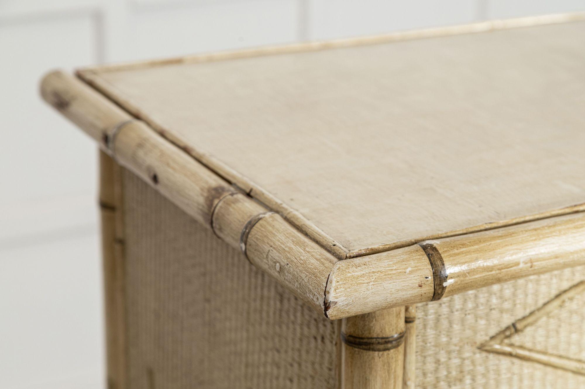 19thC English Painted Bamboo Chest Drawers For Sale 9