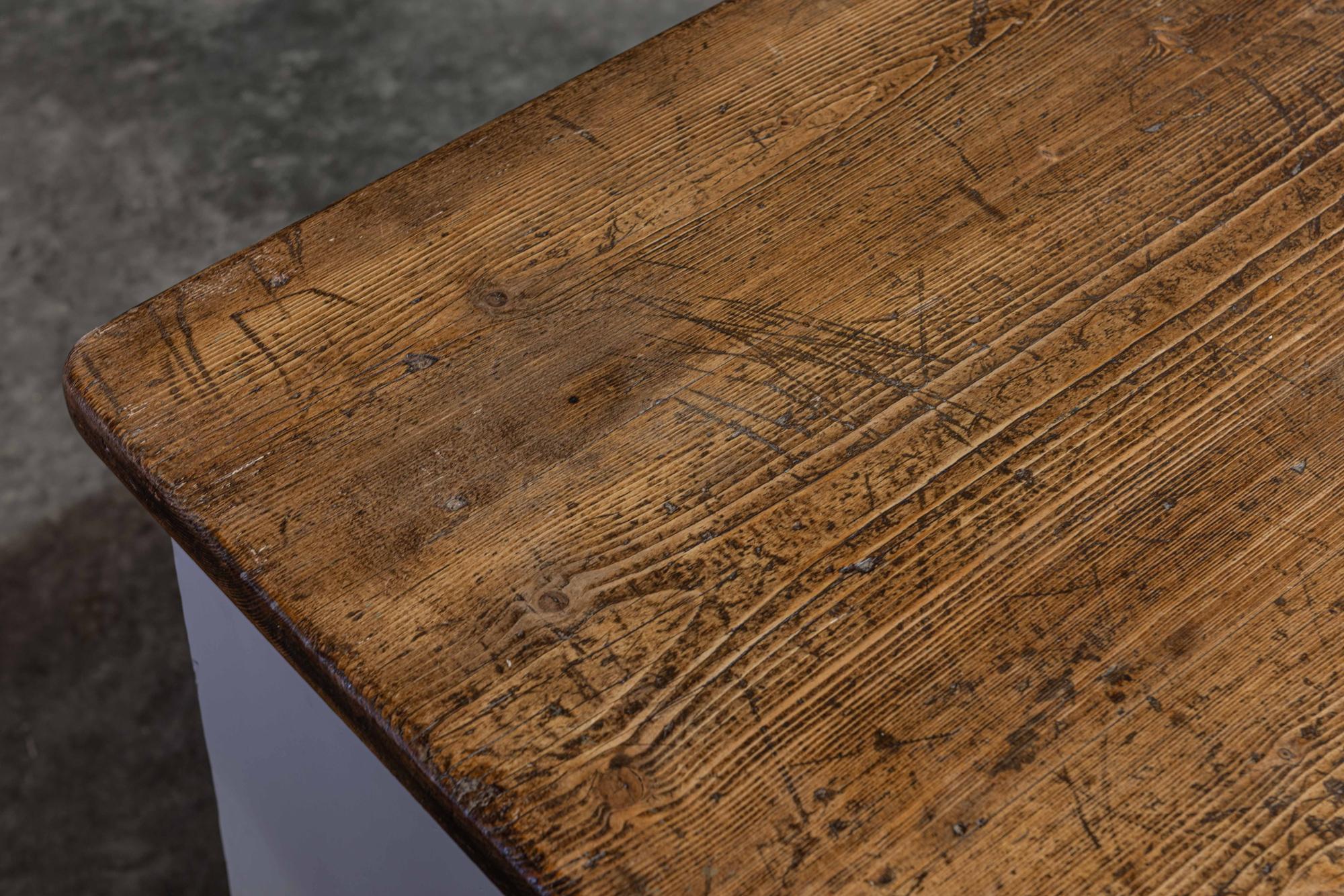 19th Century English Painted Pine Counter 6