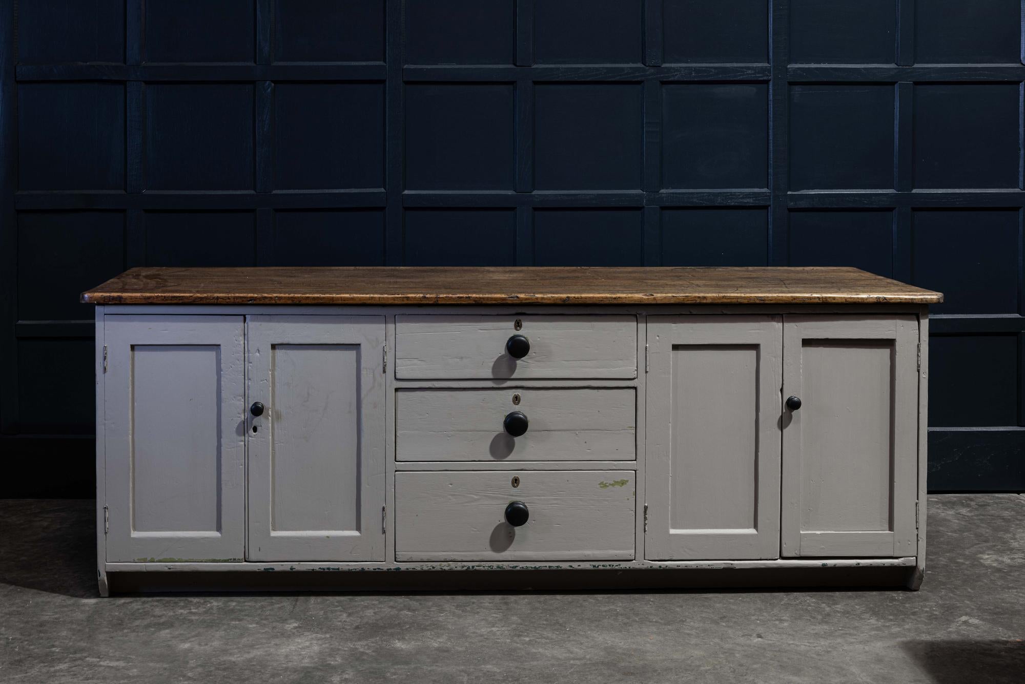 19th Century English Painted Pine Counter In Good Condition In Staffordshire, GB