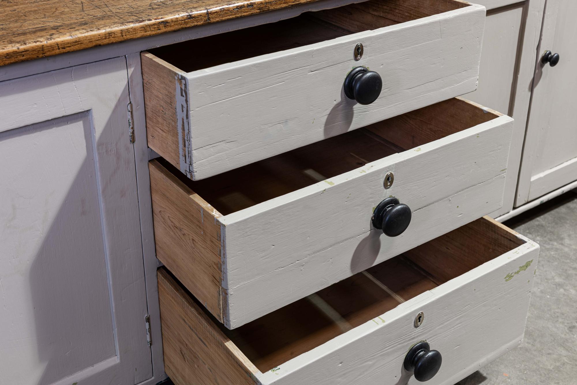 19th Century English Painted Pine Counter 3