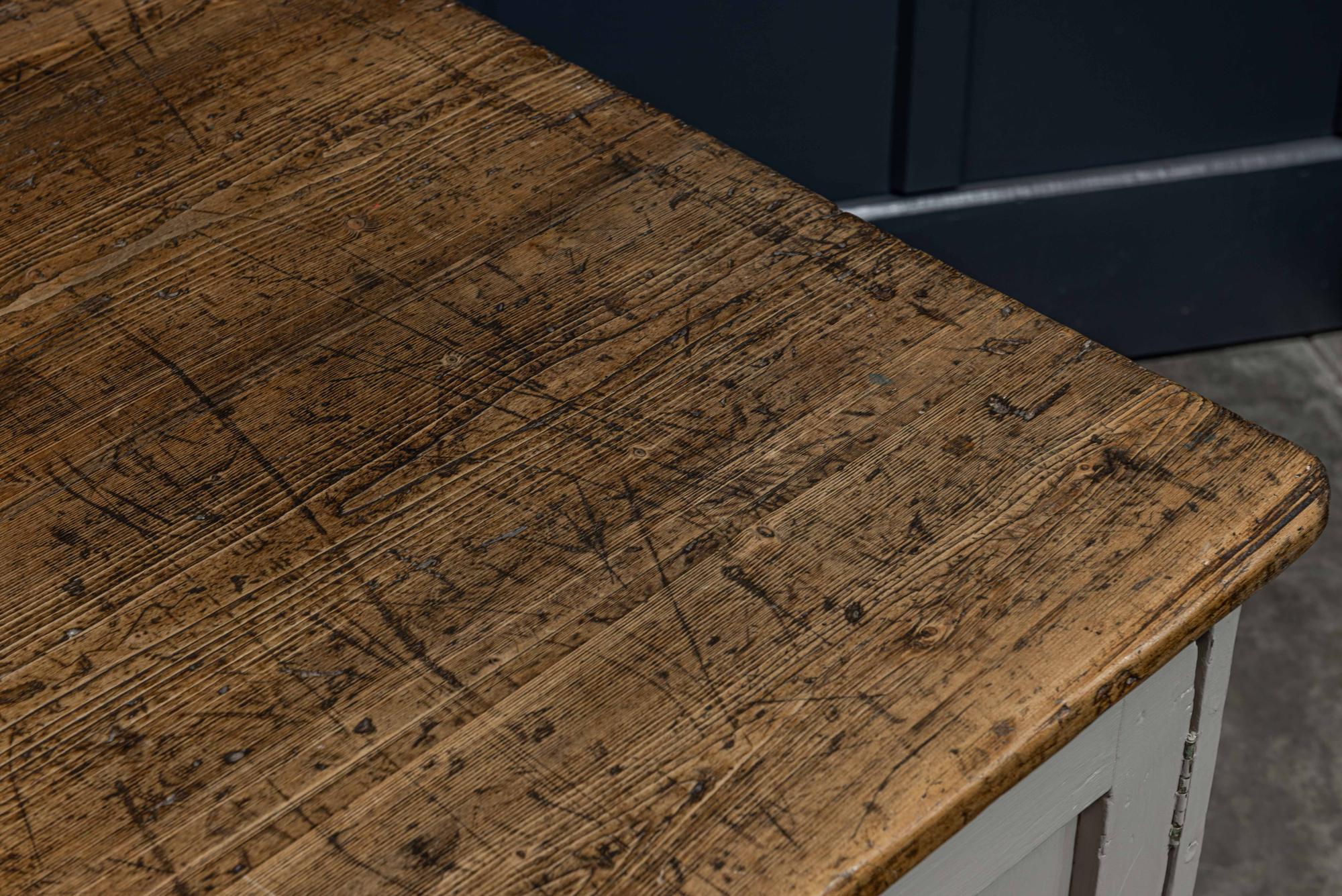 19th Century English Painted Pine Counter 4