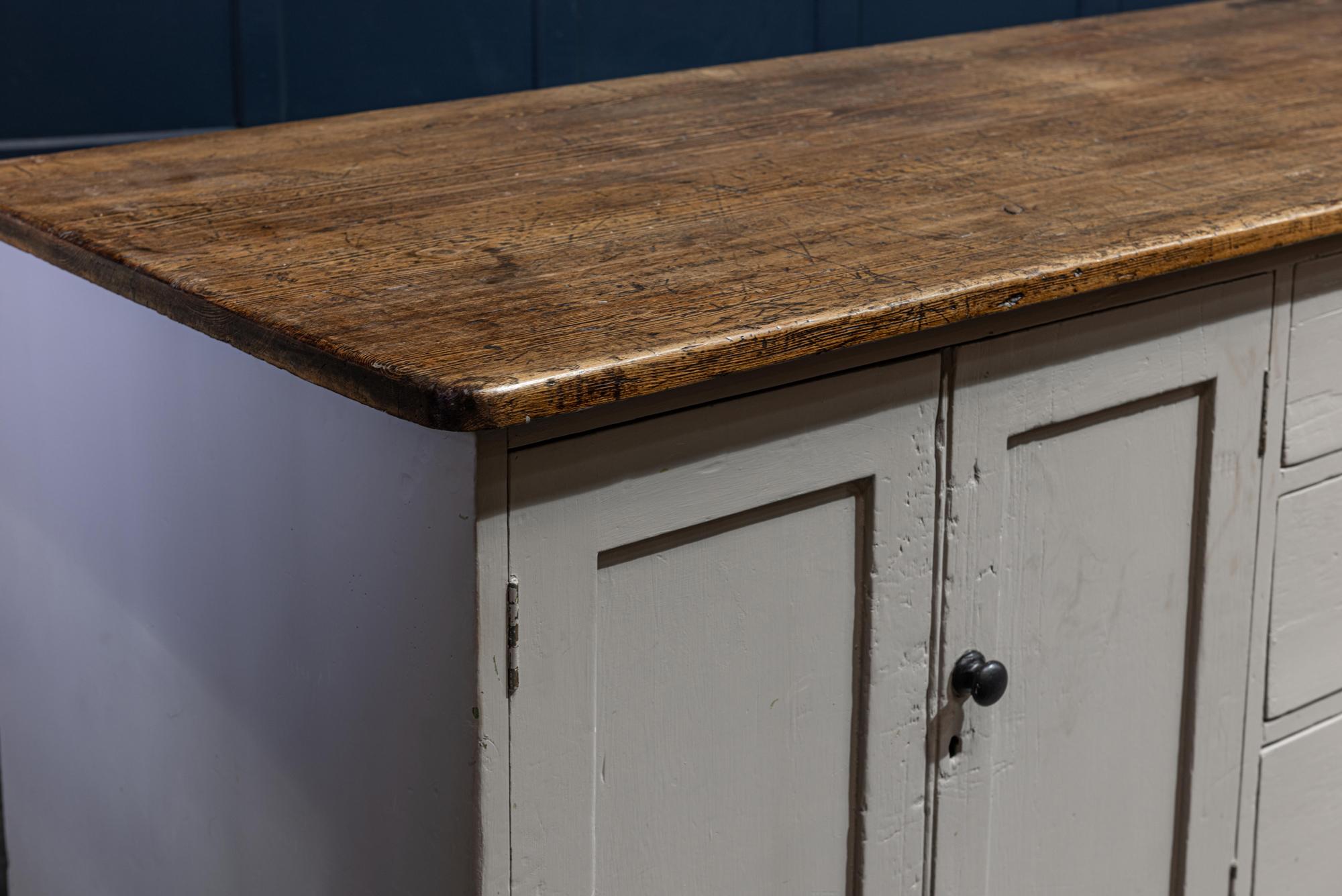 19th Century English Painted Pine Counter 5