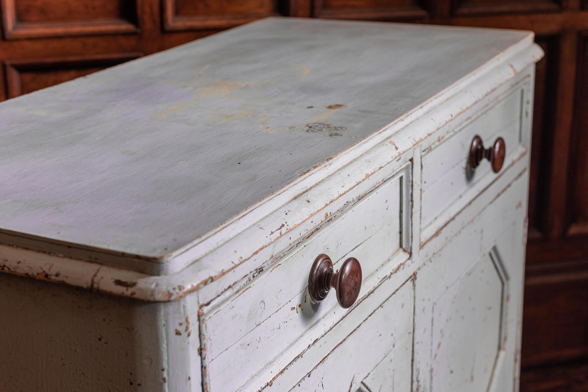 19th Century English Painted Pine Dresser Base / Cupboard 5