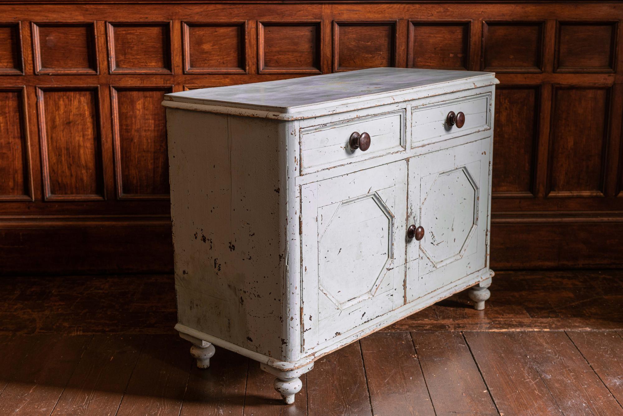 19th Century English Painted Pine Dresser Base / Cupboard 6