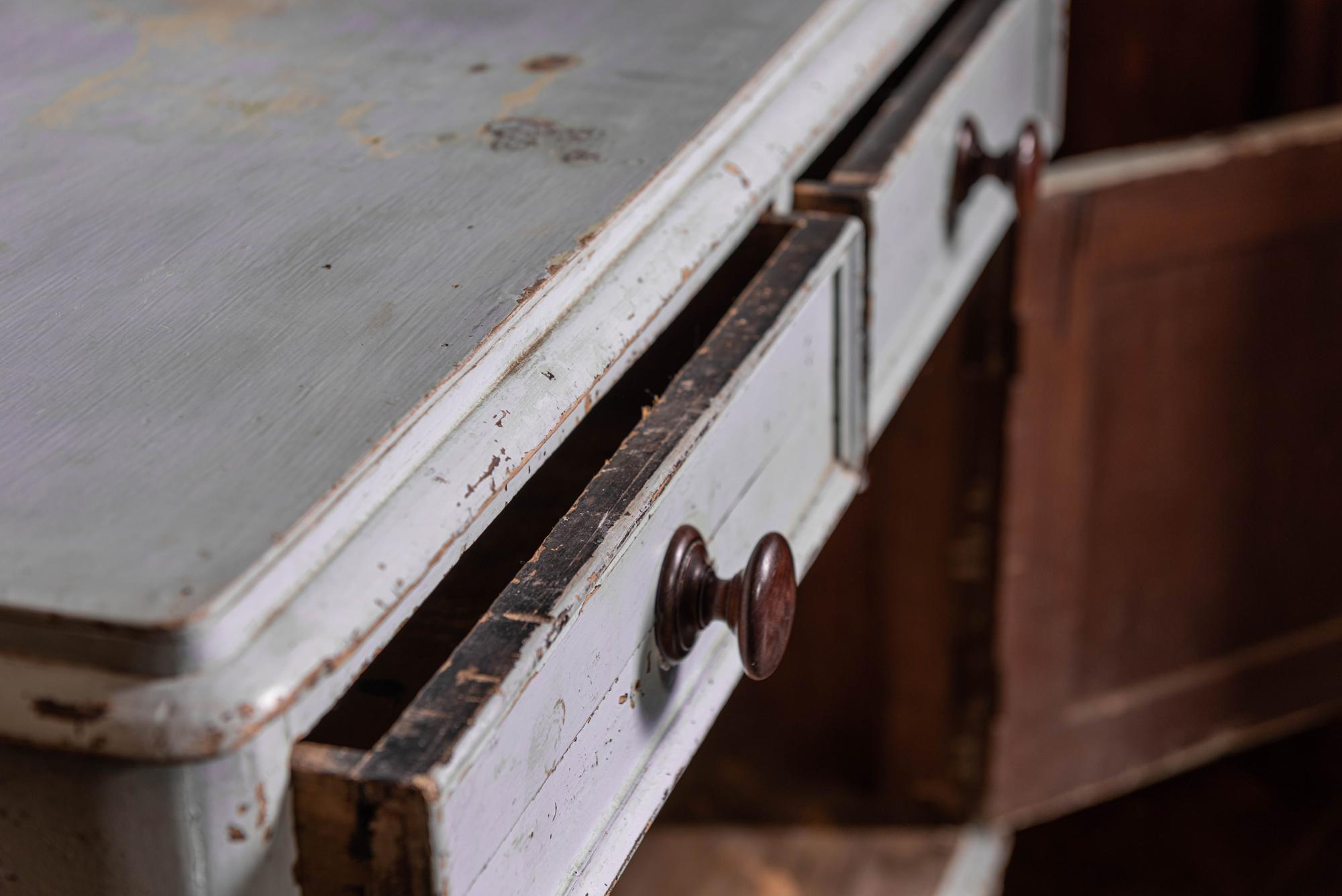 19th Century English Painted Pine Dresser Base / Cupboard 2