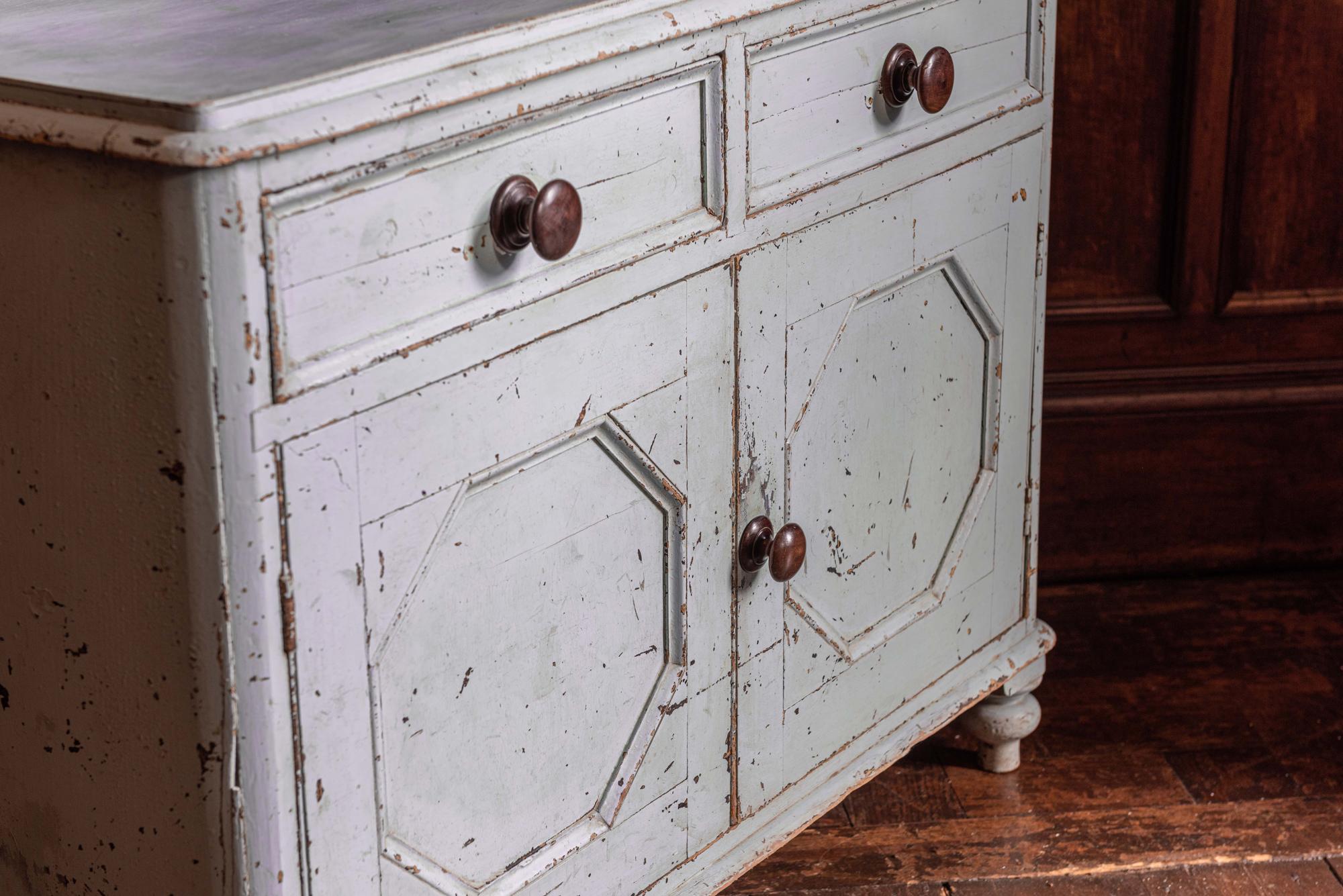 19th Century English Painted Pine Dresser Base / Cupboard 4