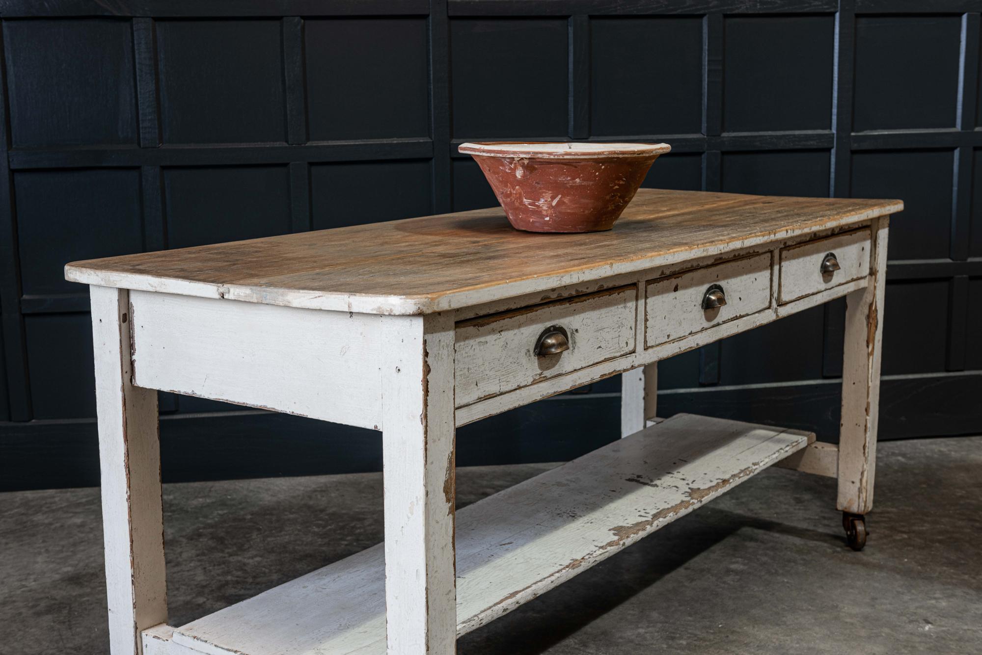 British 19th Century English Painted Prep Table