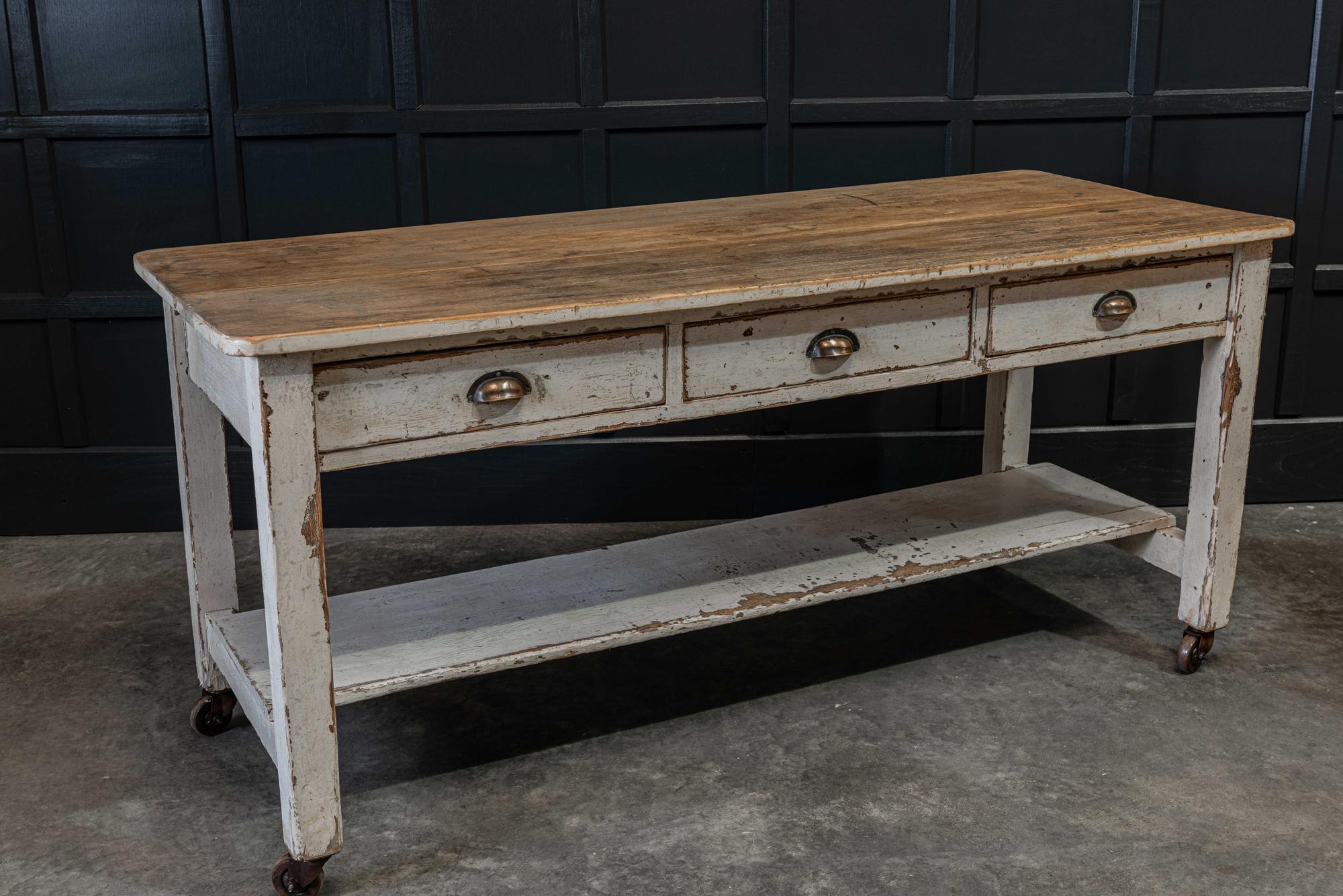 19th Century English Painted Prep Table In Good Condition In Staffordshire, GB