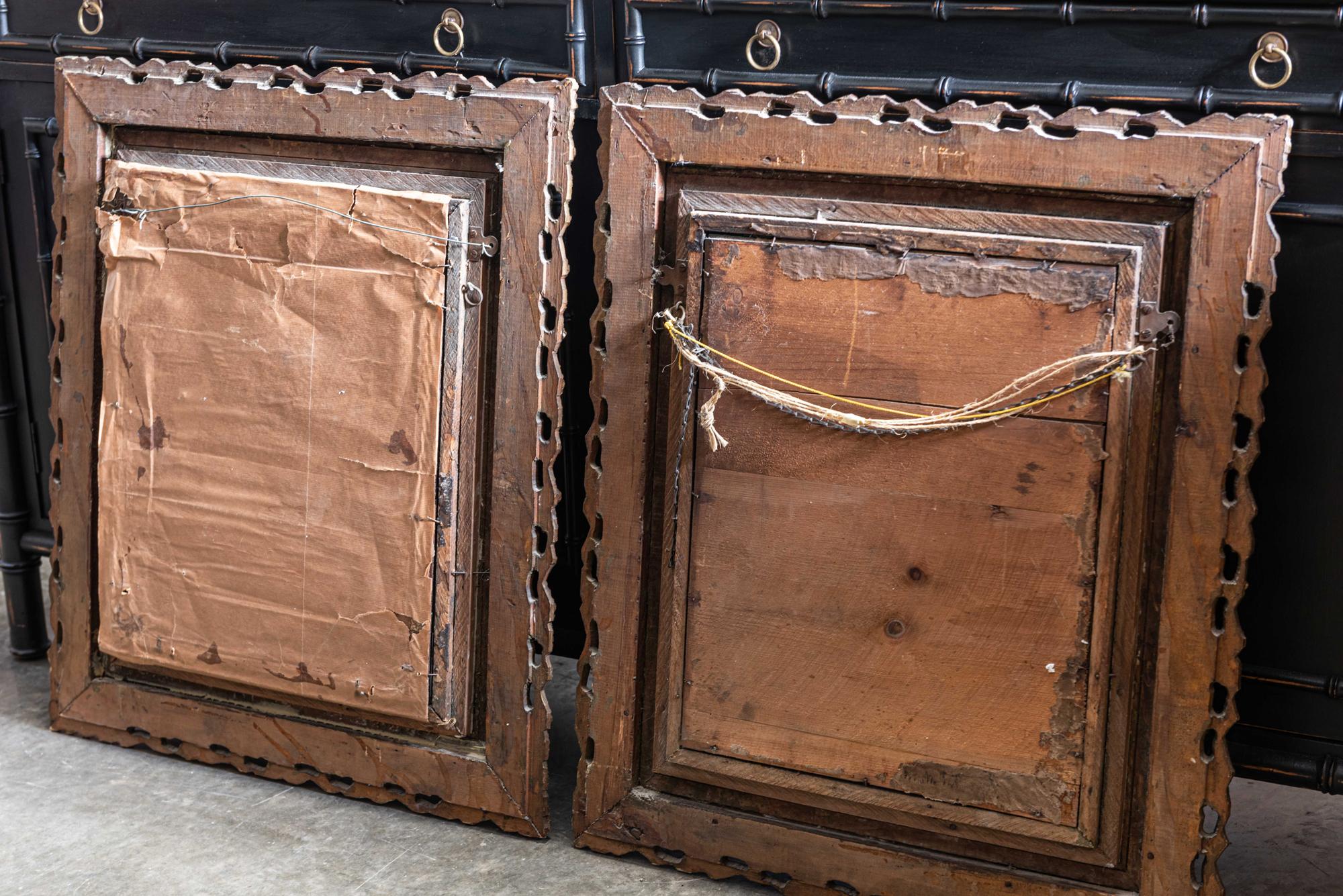 19th Century English Pair of Carved Giltwood and Plaster Mirrors For Sale 8