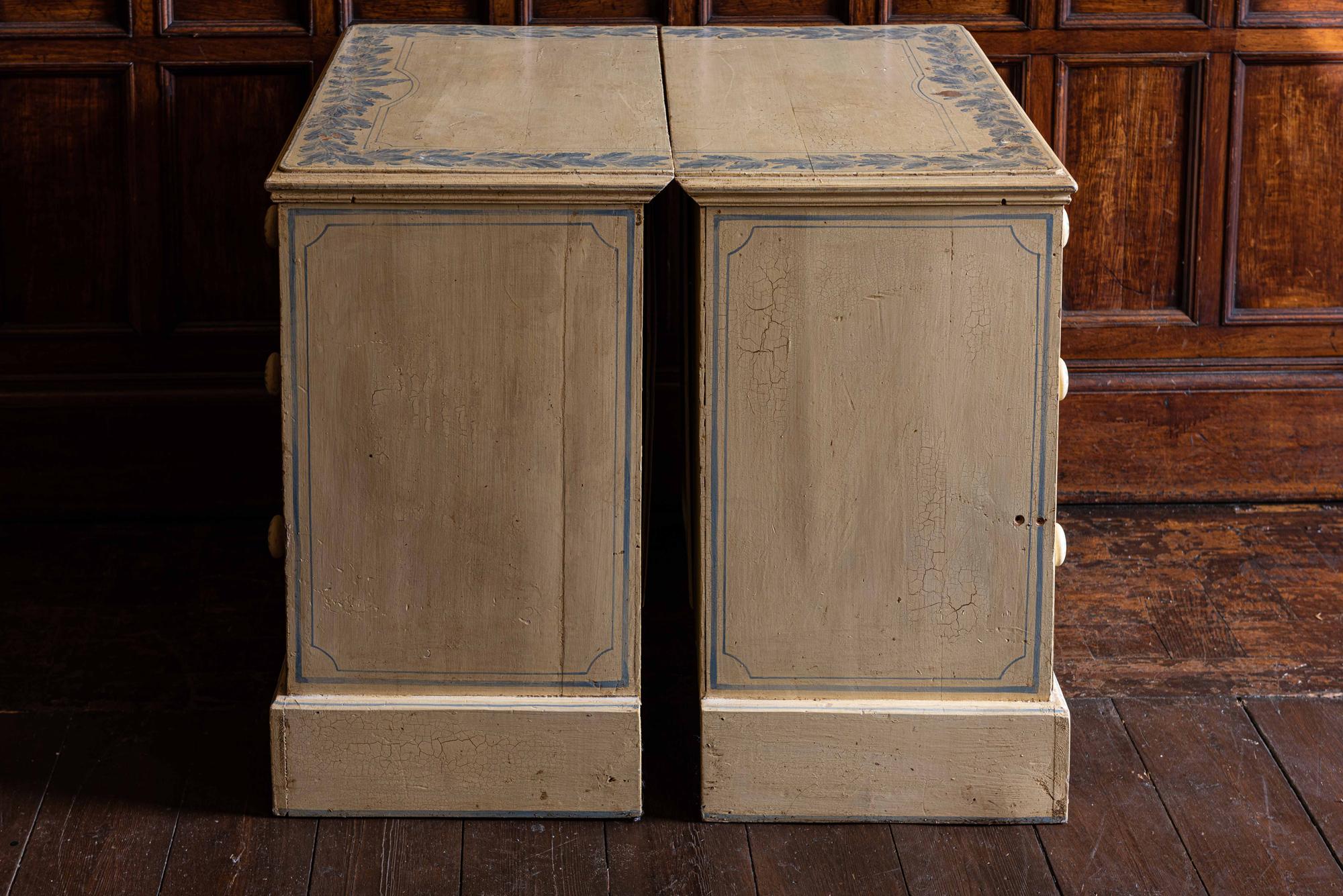 19th Century English Pair of Painted Chest of Drawers 13