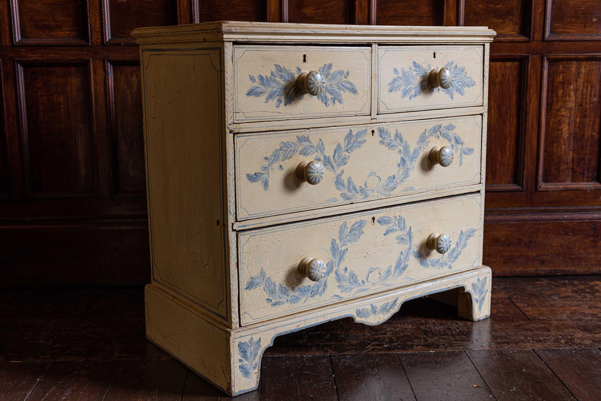 19th Century English Pair of Painted Chest of Drawers 3