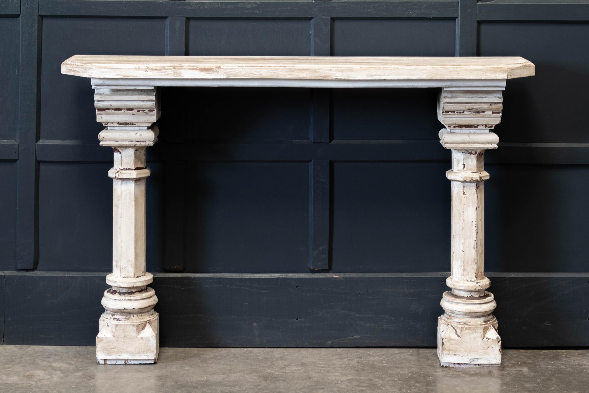 Circa 1870.

19thC English Pair of York Pulpit Console Tables

Sourced from a Church in York and adapted to console tables.

Price is per table.

sku 608

Measures: D 26.5 x H 80 x W 102.5cm.