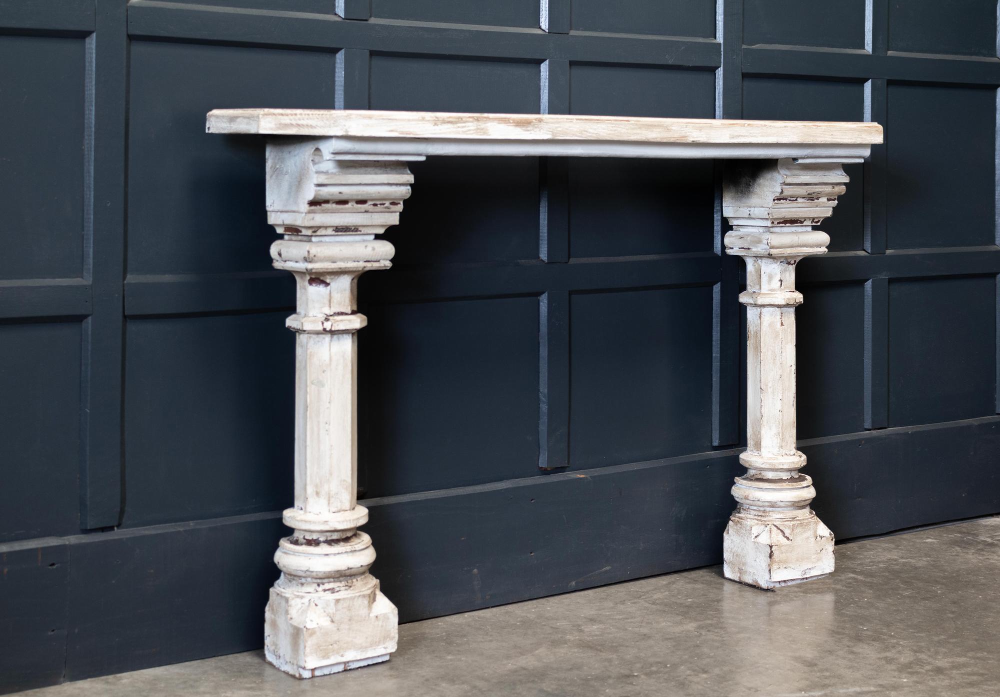 Victorian 19thC English Pair of York Pulpit Console Tables For Sale