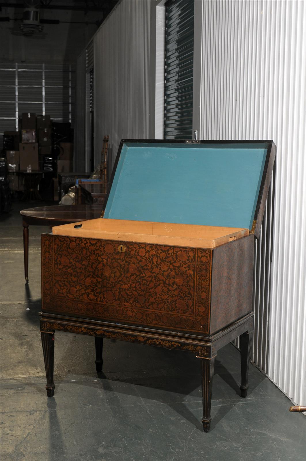 19th Century English Penwork Coffer Trunk 3