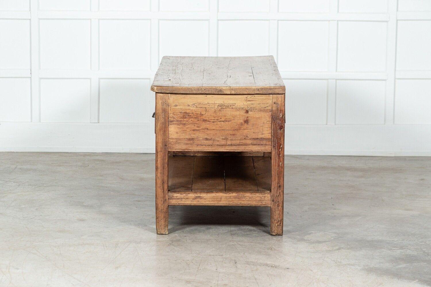 19thC English Pine Bakers Work Table /Island For Sale 3