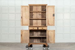 19thC English Pine Breakfront Cabinet