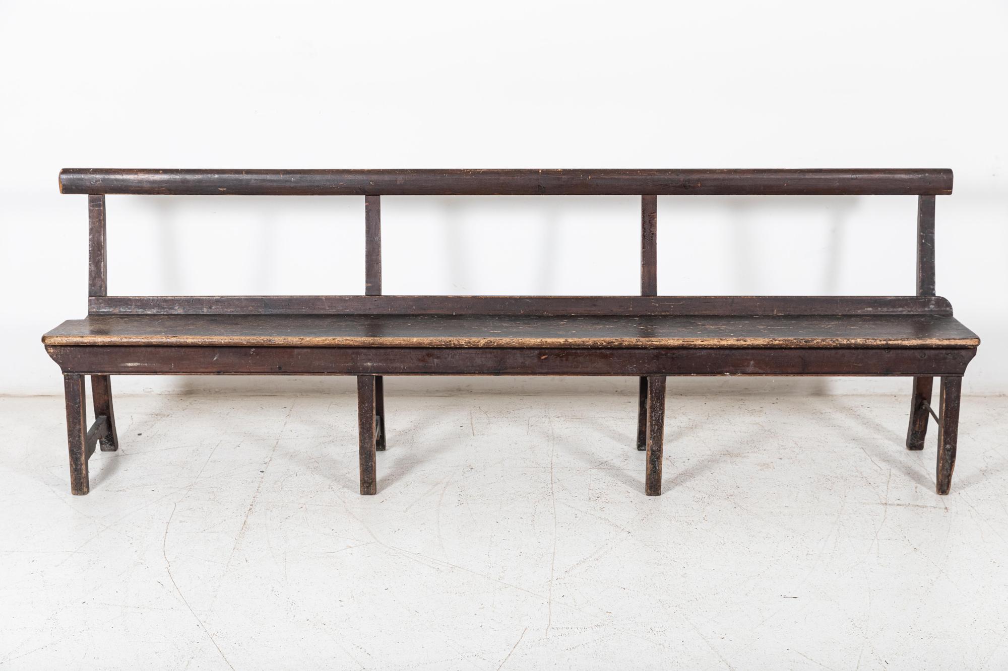 19thC English Pine Chapel Bench 6