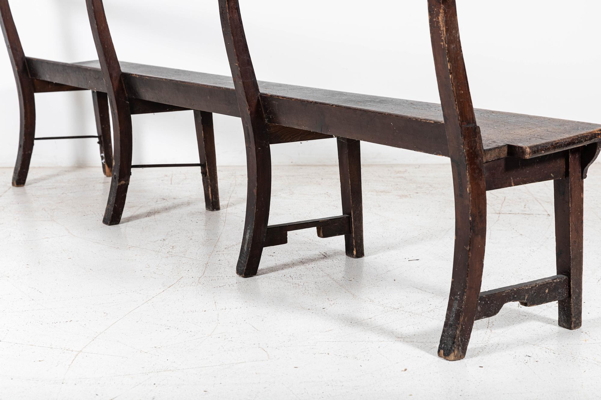 Late 19th Century 19thC English Pine Chapel Bench