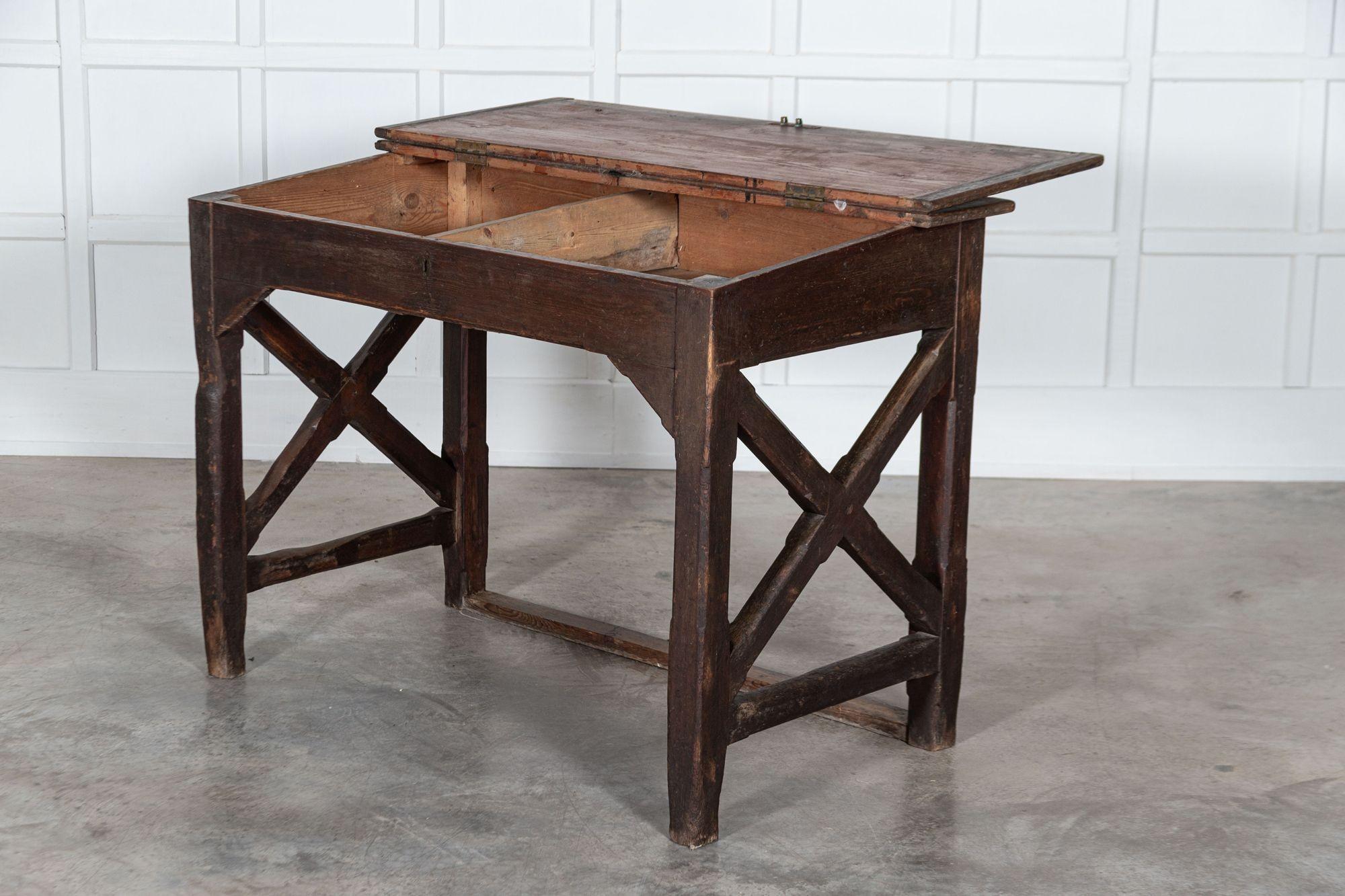circa 1870
19th century English pine clerks desk.
Measures: W128 x D74 x H93 cm.
 