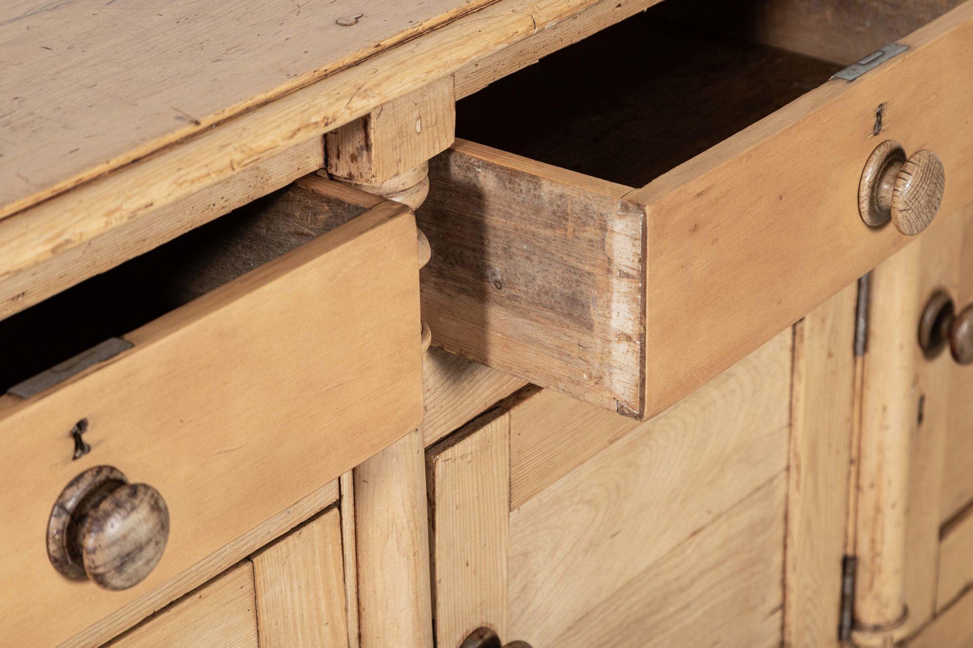 19thC English Pine Dresser Base For Sale 8