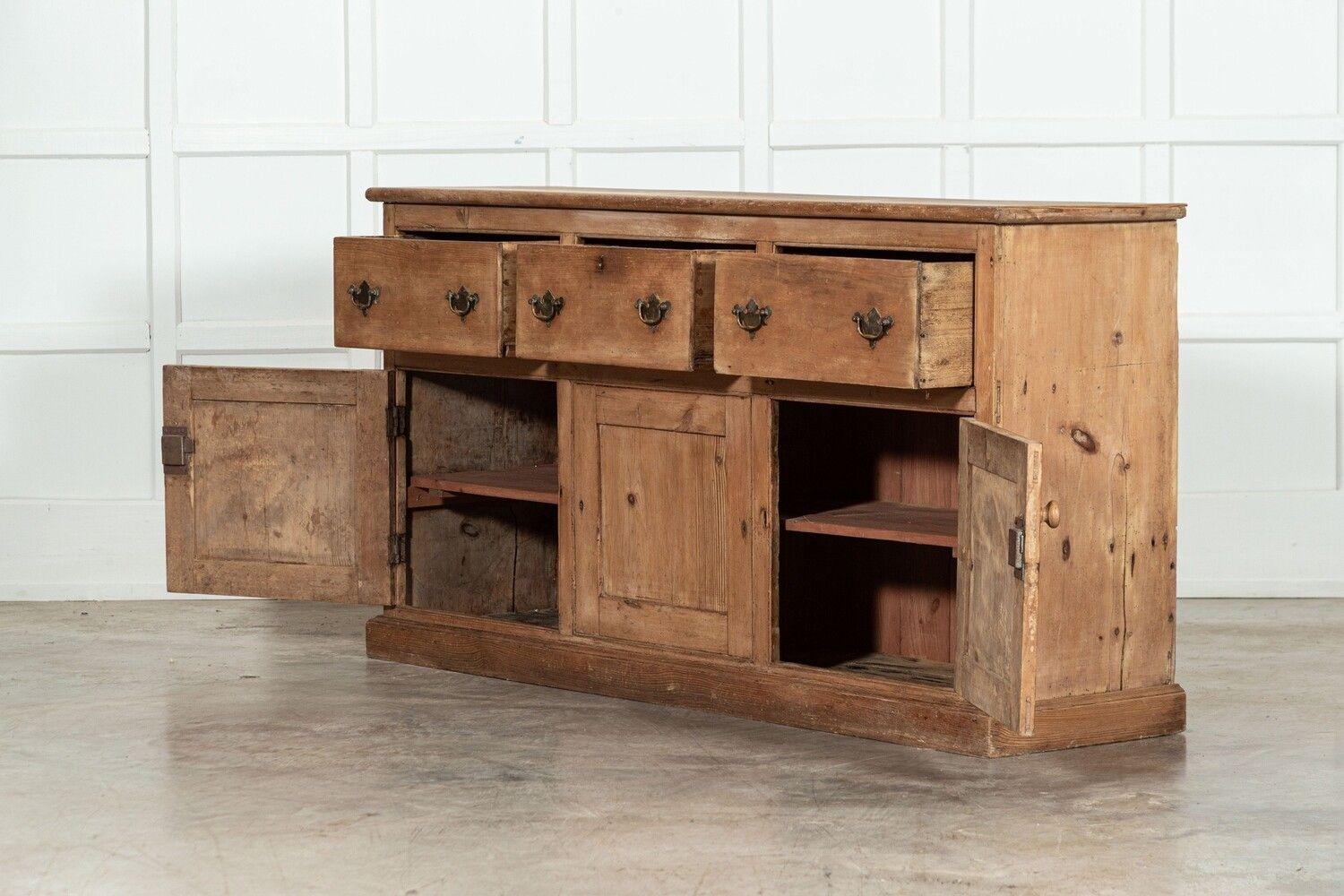 19th Century 19thC English Pine Dresser Base For Sale
