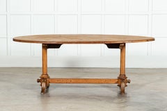 19thC English Pine & Fruitwood Oval Dining Table