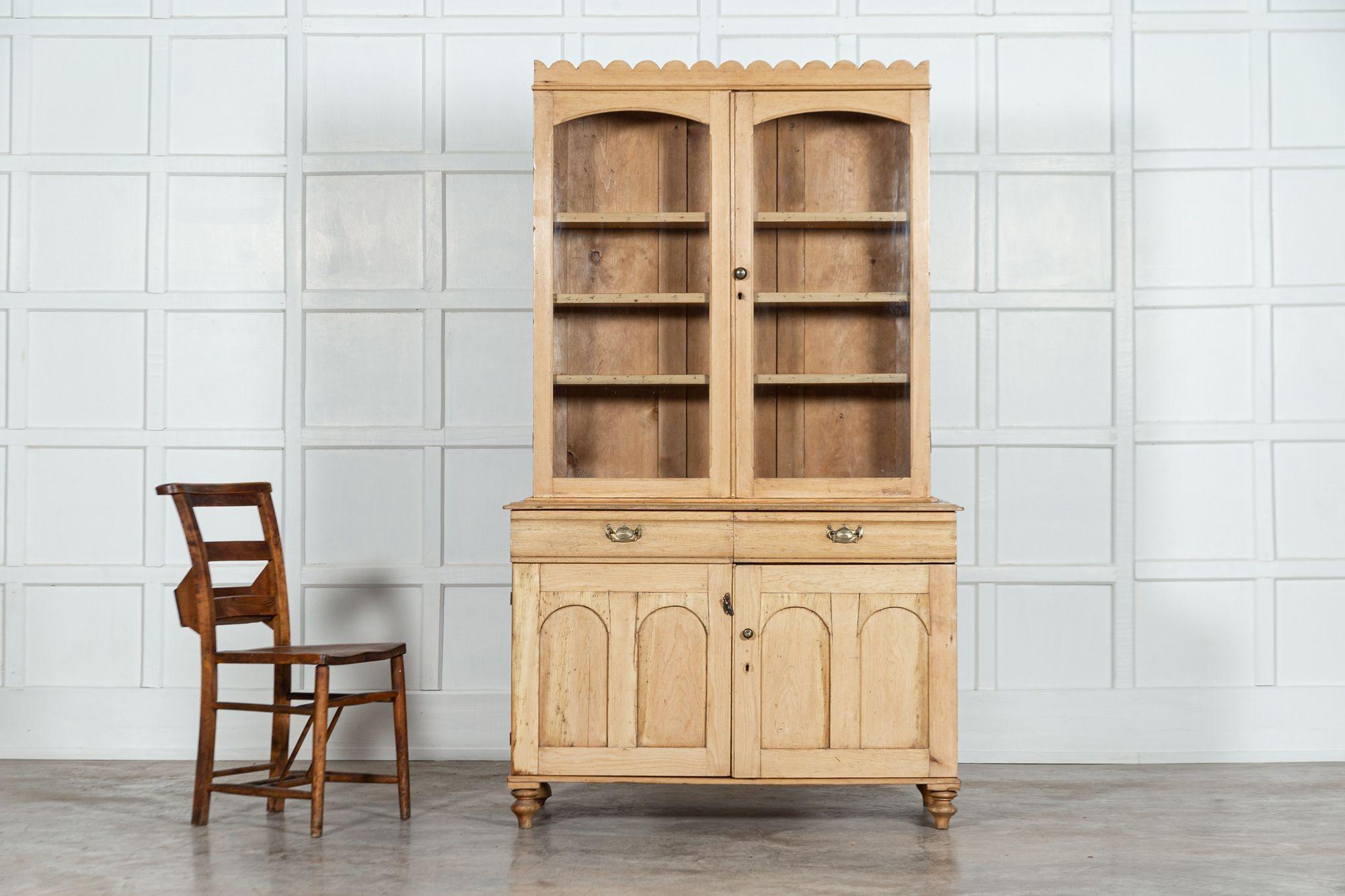 19th Century English Pine Glazed Dresser For Sale 1