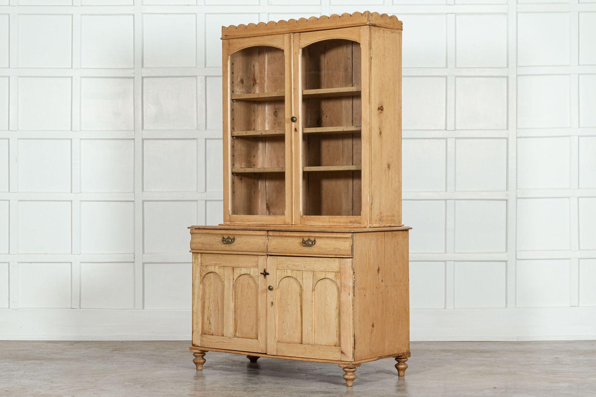 19th Century English Pine Glazed Dresser For Sale 2