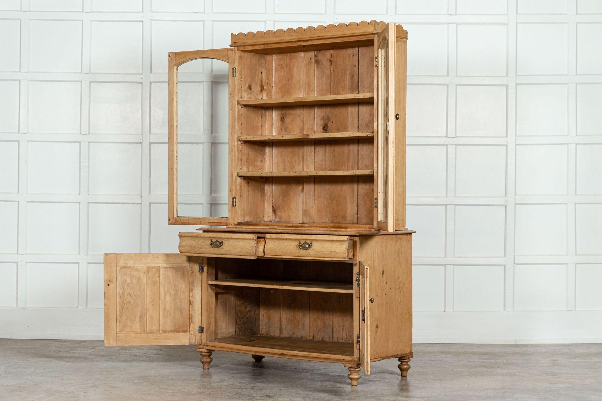 19th Century English Pine Glazed Dresser For Sale 3
