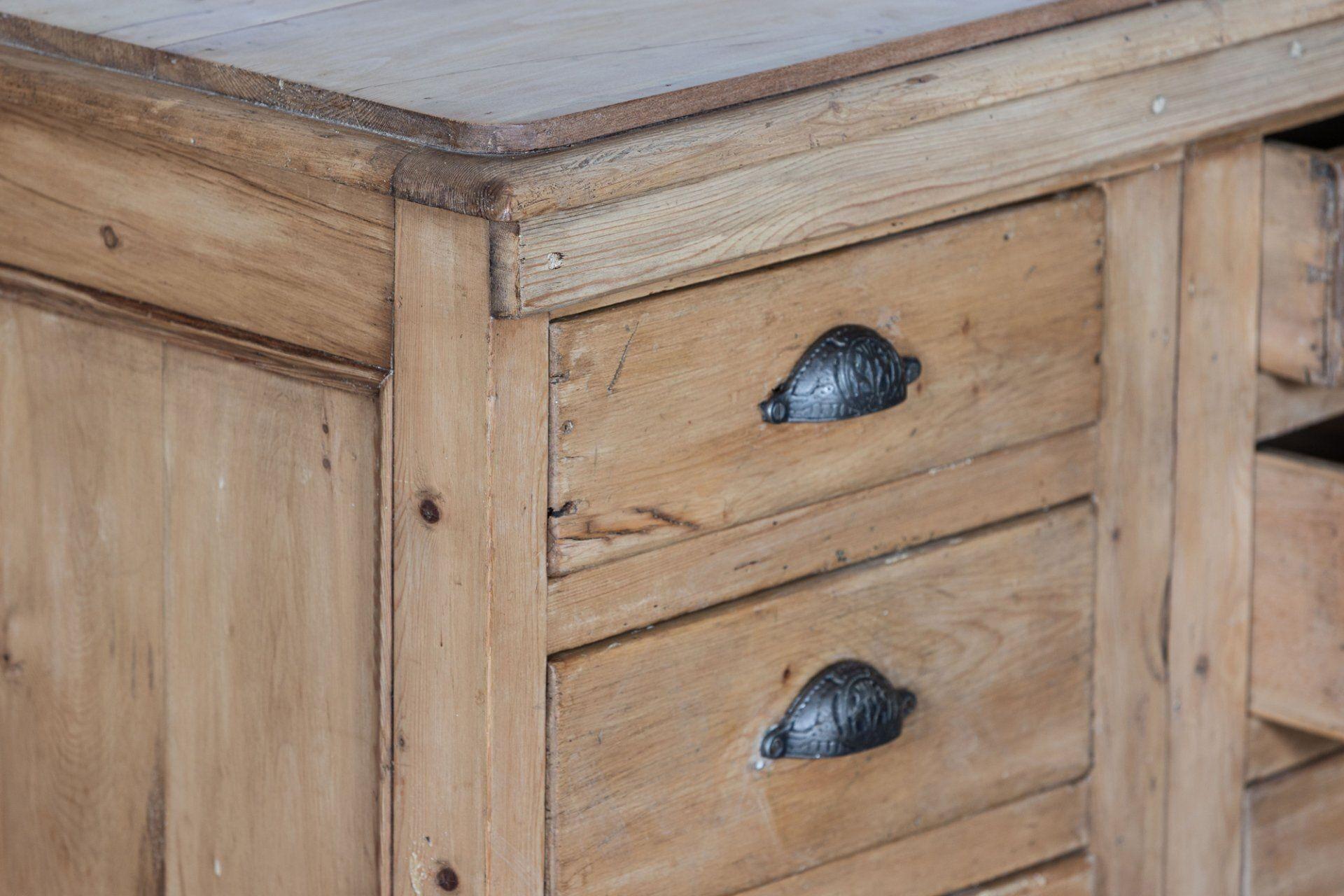 19thC English Pine Graduated Bank of Drawers For Sale 4