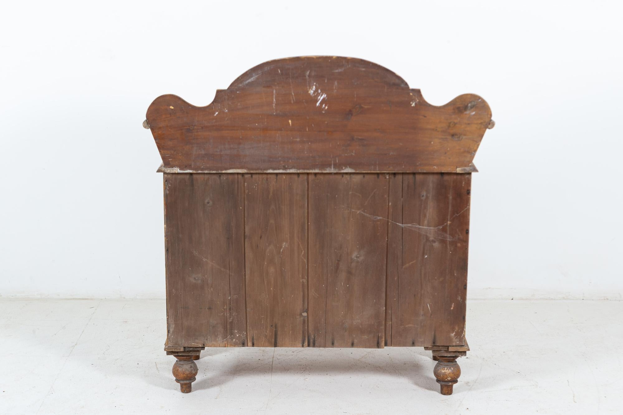 19thC English Pine Grain Painted Galleried Chest For Sale 11