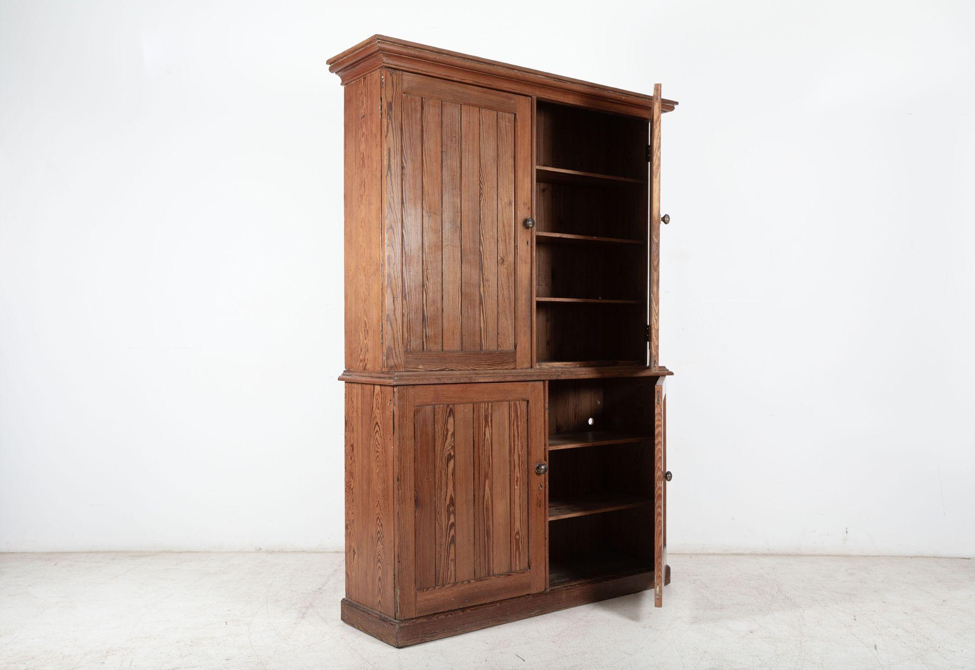 Late 19th Century 19thC English Pine Housekeepers Cupboard