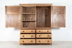 19thc English Pine Linen Press / Housekeepers Cupboard