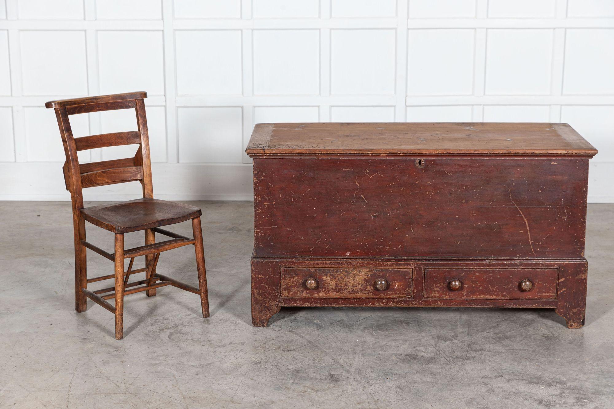 19th Century 19thC English Pine Mule Chest For Sale