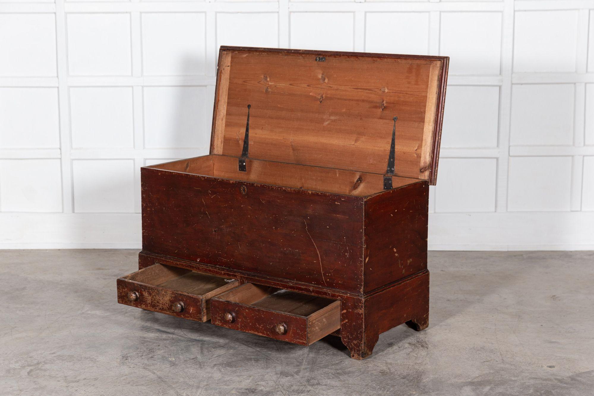19thC English Pine Mule Chest For Sale 2
