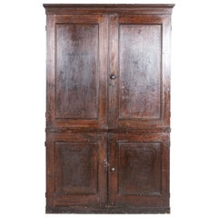 19thC English Pine Painted Housekeepers Cupboard Antique 19thC English Pine Painted Housekeepers Cupboard