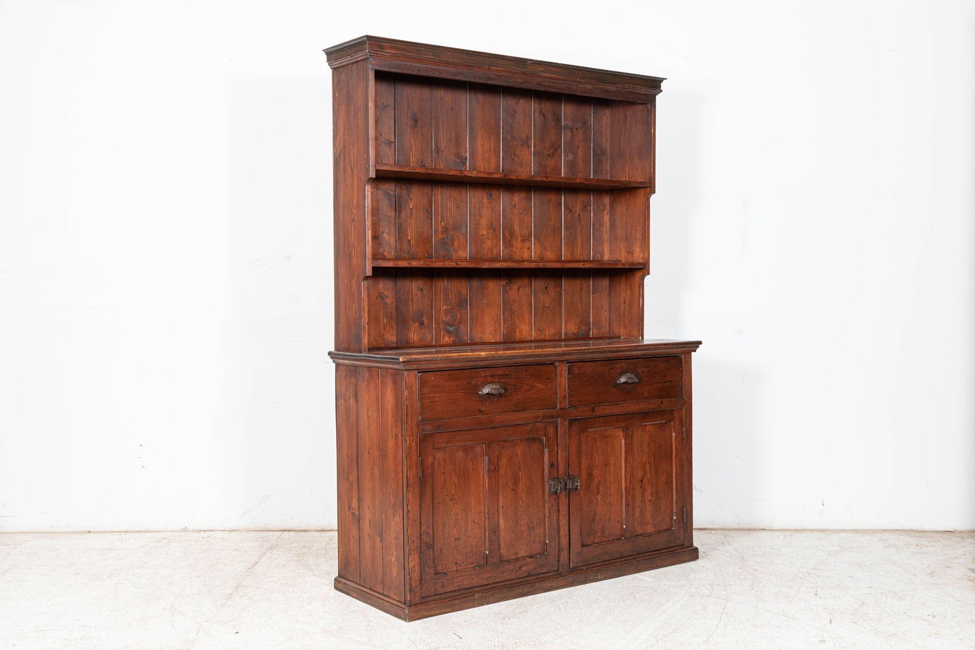 Mid-19th Century 19thC English Pine Waterfall Dresser For Sale