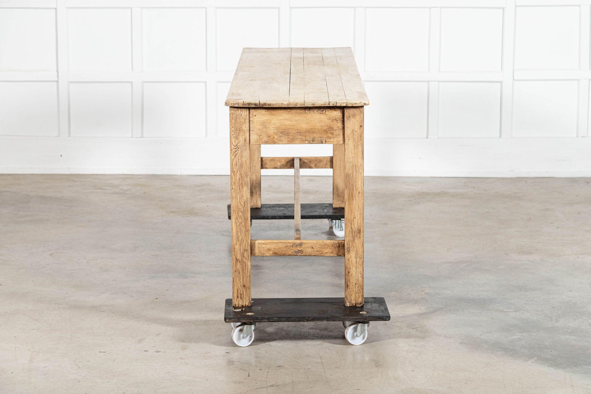 19th Century 19thC English Pine Work Table For Sale