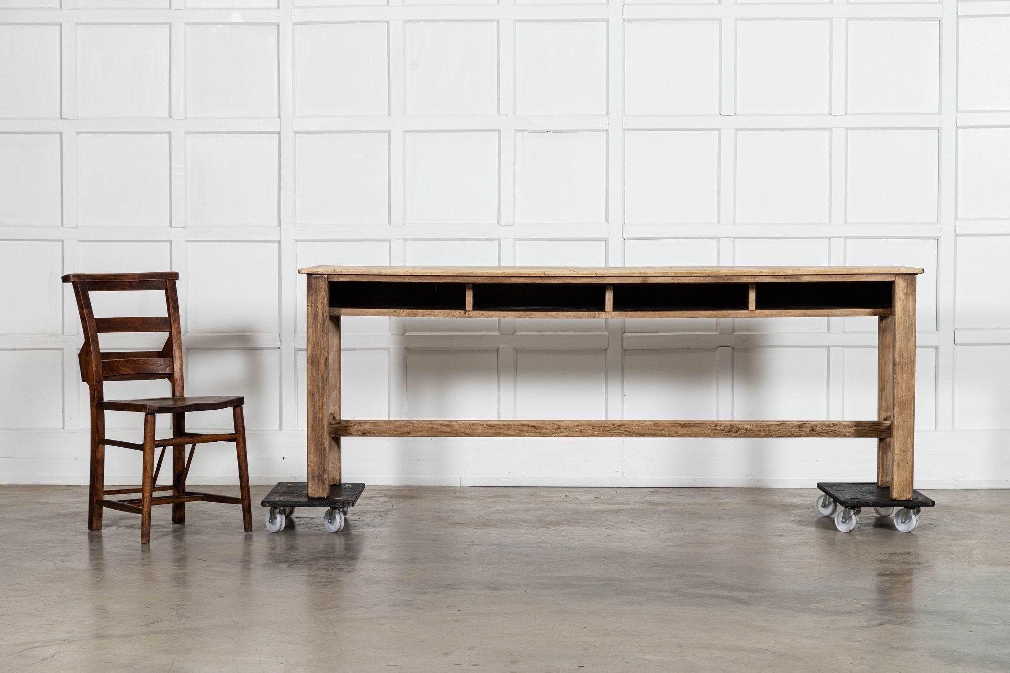 19thC English Pine Work Table For Sale 1