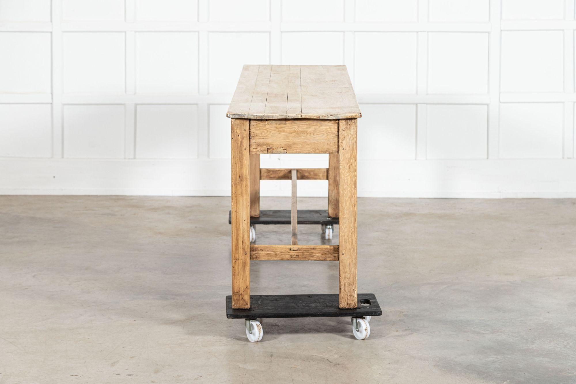 19thC English Pine Work Table For Sale 2