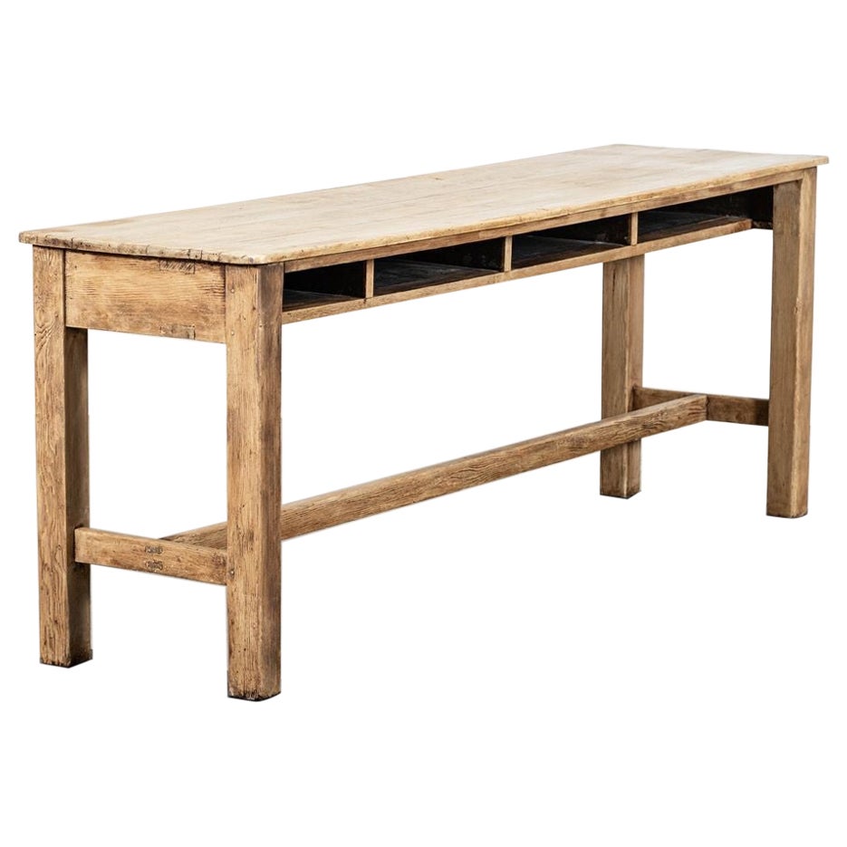 19thC English Pine Work Table For Sale
