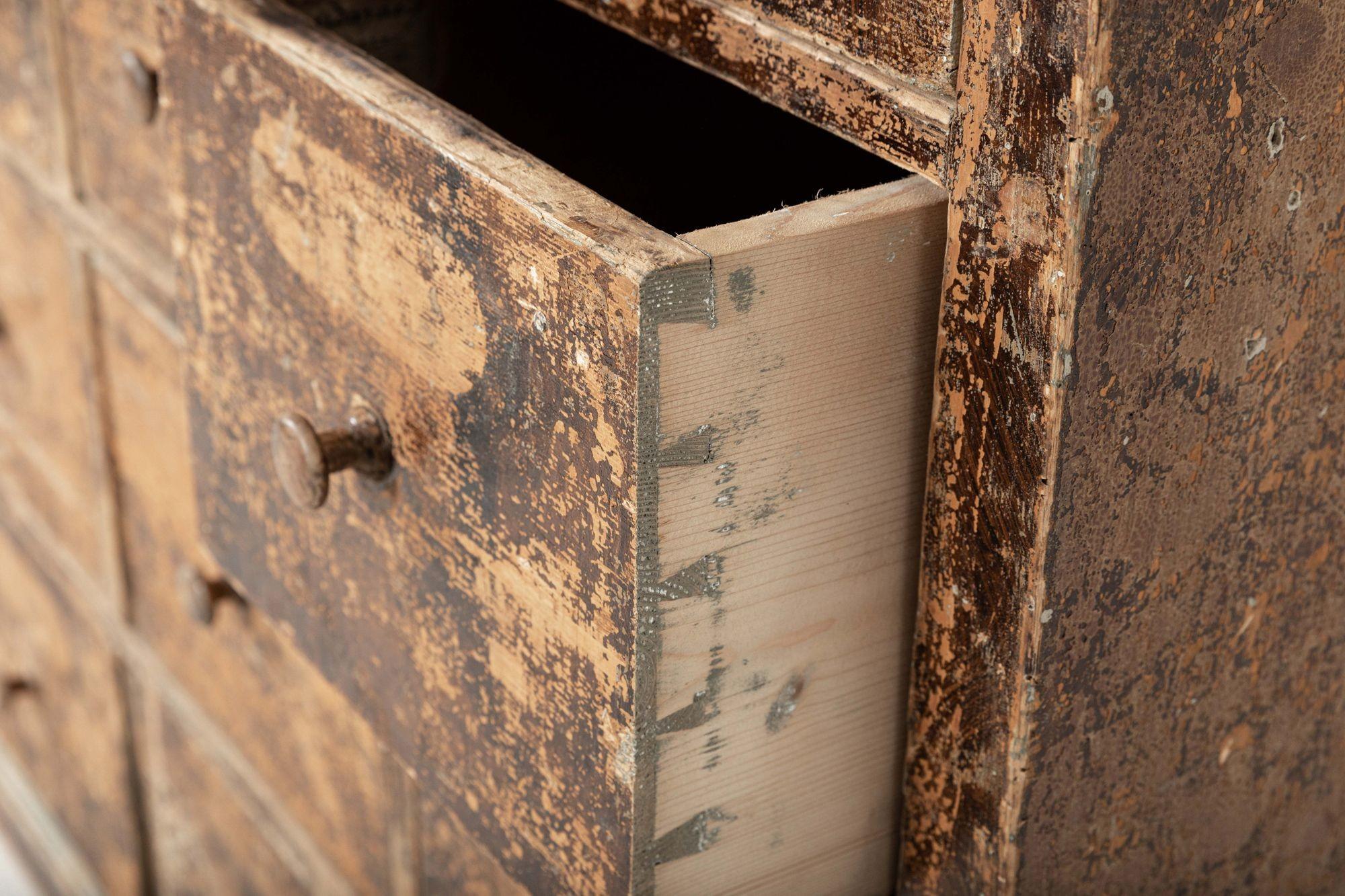 19thC English Pine Workshop Drawers For Sale 7